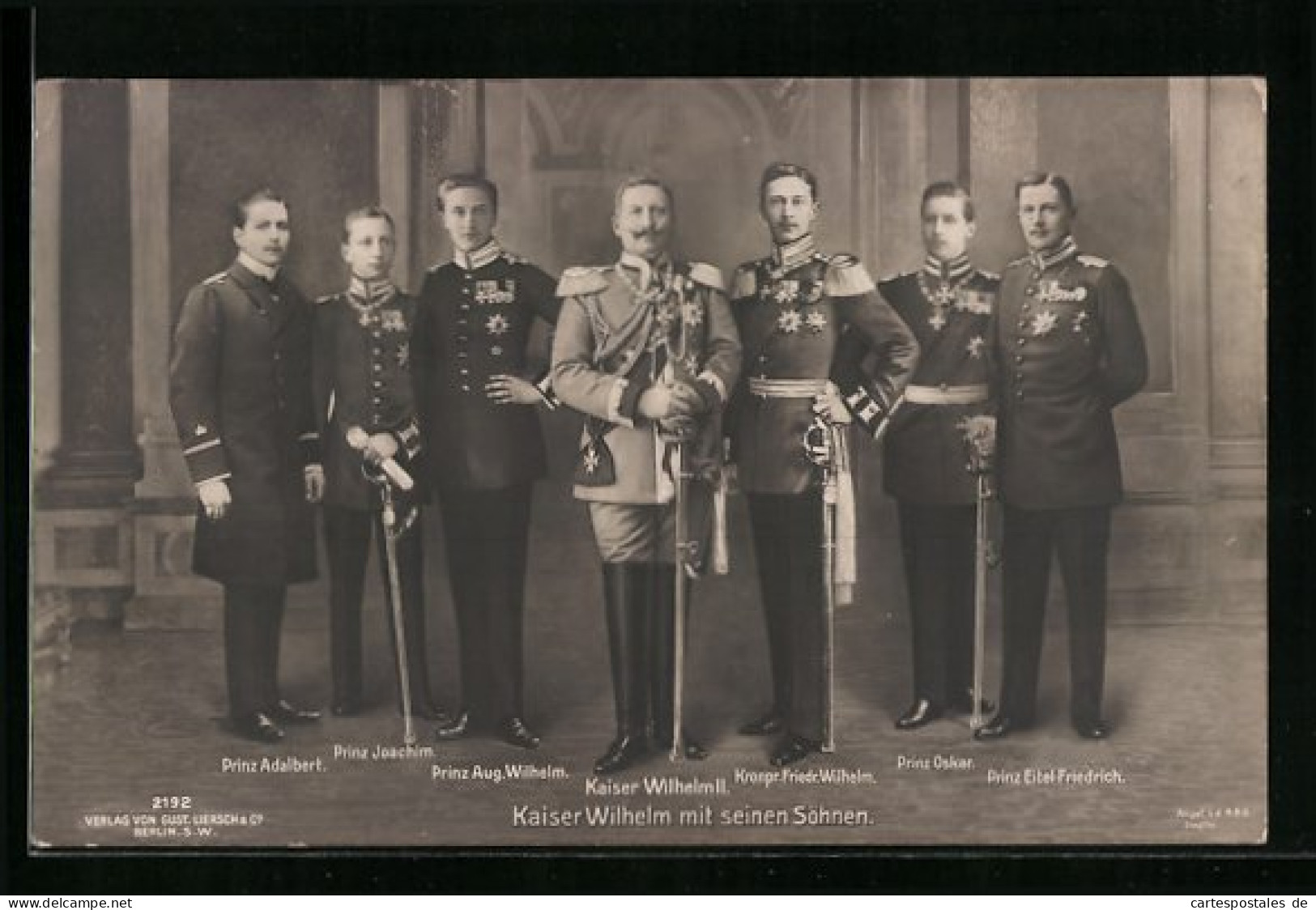 AK Kaiser Wilhelm II. Mit Seinen Söhnen  - Familles Royales