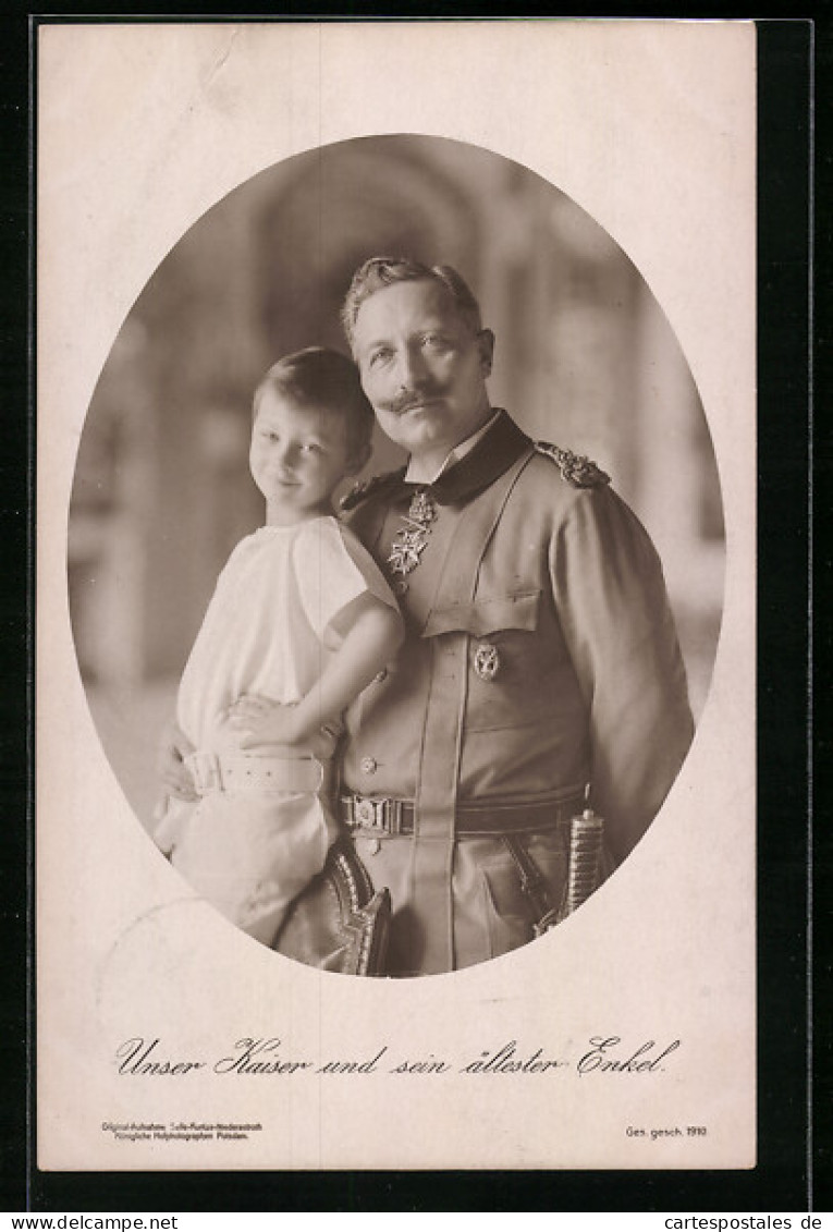 AK Kaiser Wilhelm II. Und Sein ältester Enkel  - Königshäuser