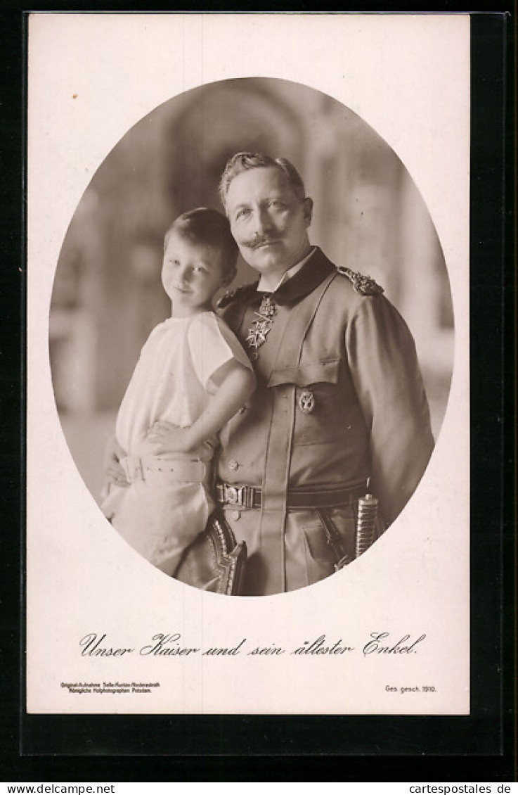 AK Kaiser Wilhelm II. Und Sein ältester Enkel  - Royal Families