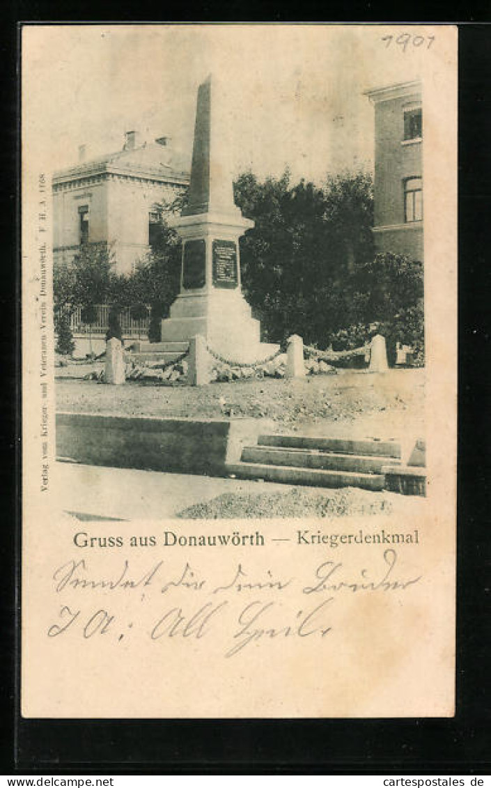 AK Donauwörth, Blick Auf Kriegerdenkmal  - Donauwoerth