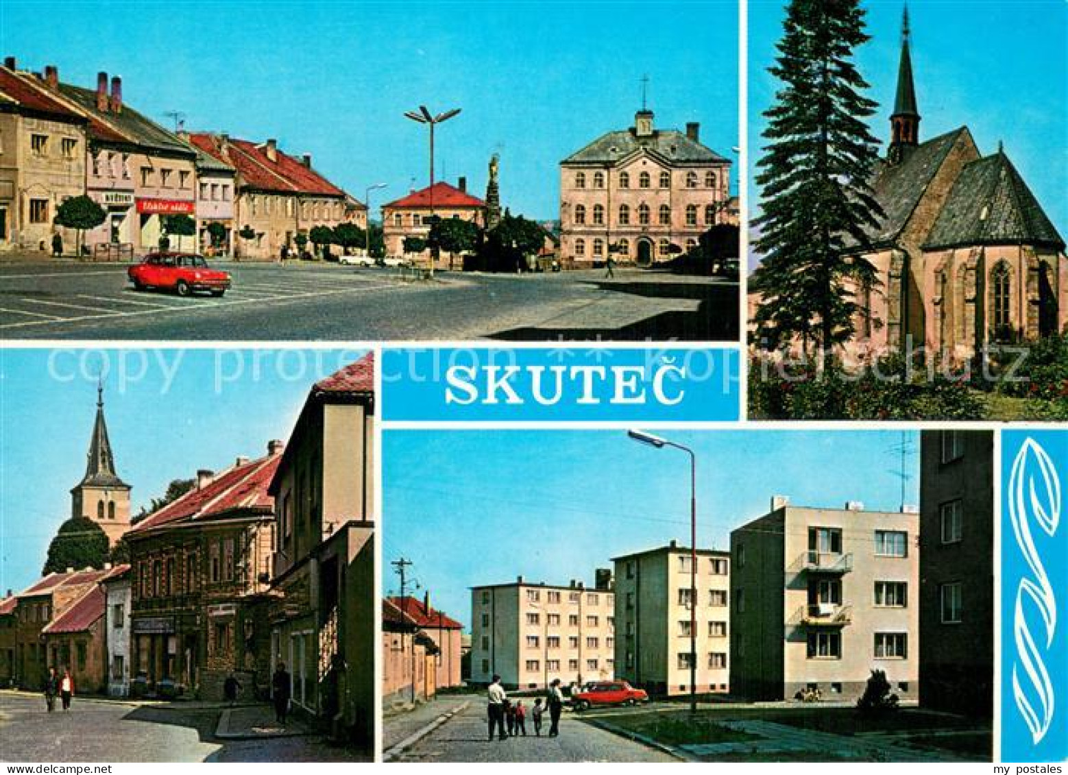 73743207 Skutec CZ Palackeho Namesti Kostel Zaber Z Mesta Vystavba  - Tchéquie