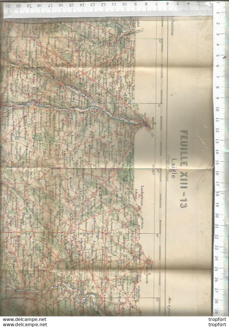 RT // Vintage // à Saisir !! Carte Ministère Intérieur Tirage 1897 LAIGLE Carte Au 1/100 000 Me // L'Aigle - Geographische Kaarten