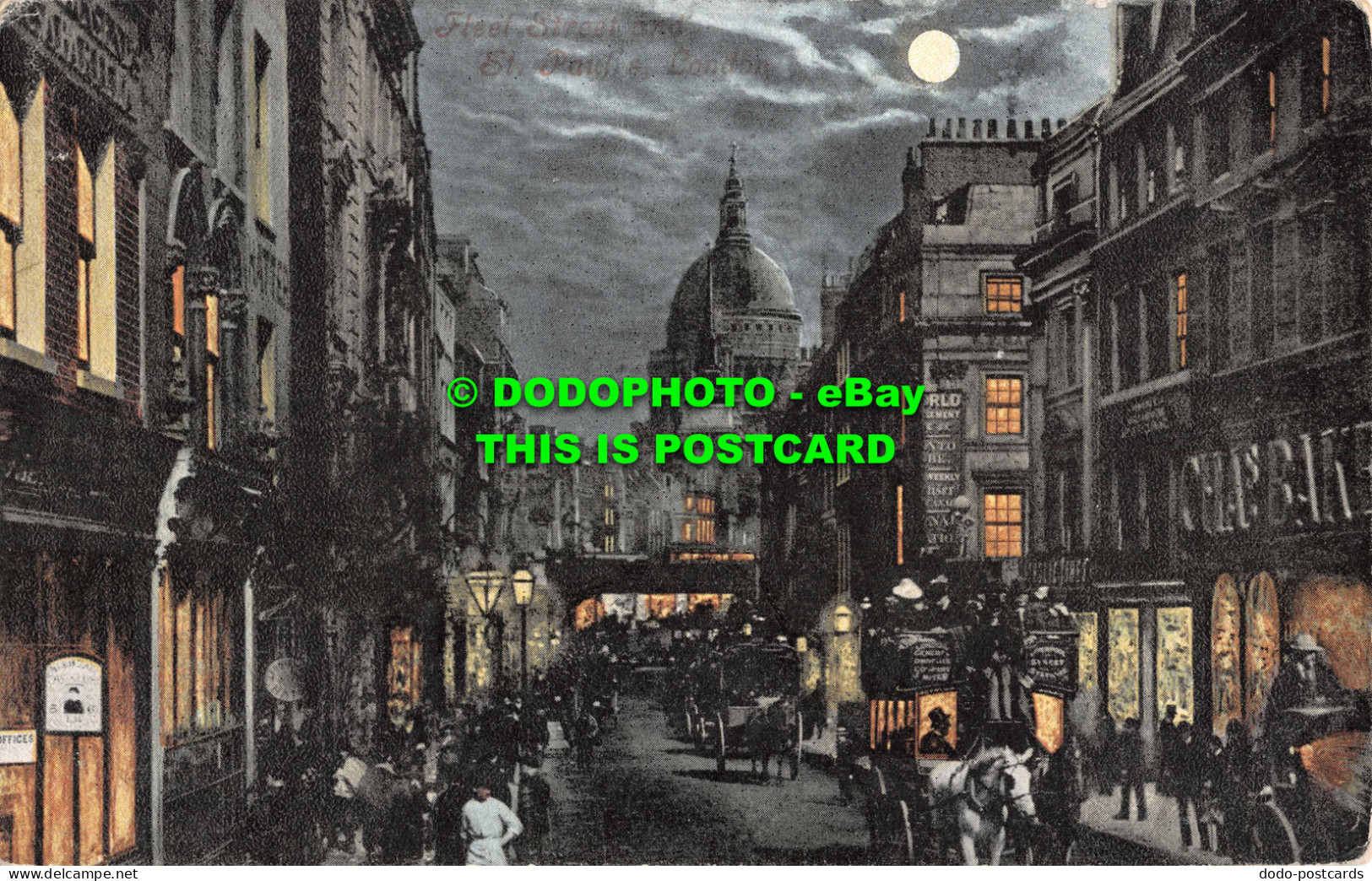 R545906 Fleet Street And St. Pauls. London. Valentines Moonlight Series. 1904 - Other & Unclassified