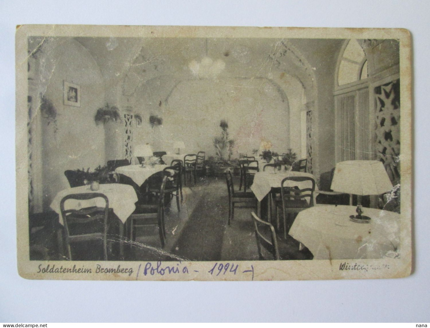 Rare! Poland-Bydgoszcs/Bromberg:Dinning Hall Of German Soldiers 1944 Postcard/Carte Pos.refectoire Des Soldats Allemands - Polonia