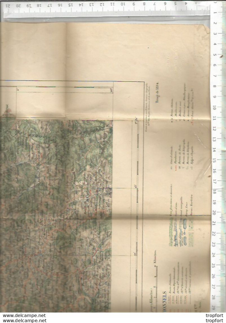 RT // Vintage // à Saisir !! Carte Ministère Intérieur Tirage 1894 LAPALISSE Carte Au 1/100 000 Me / La Palisse Allier - Geographical Maps