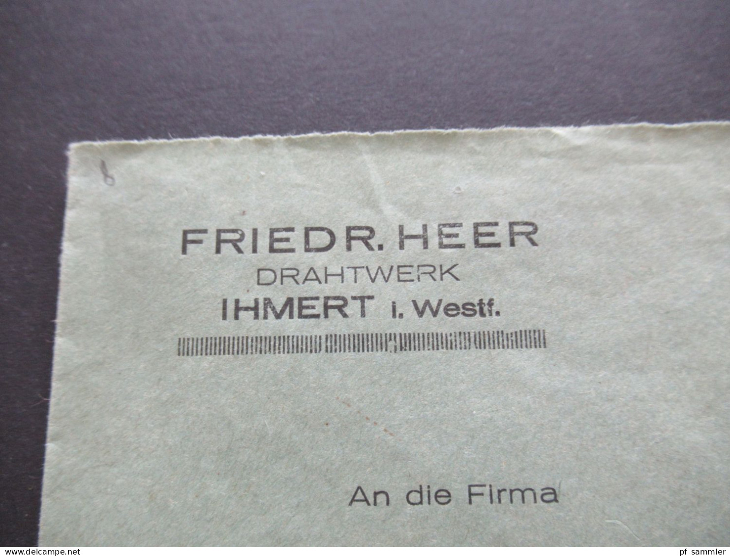 Infla Notmaßnahme Porto Handschriftlich 15000 Gebühr Bezahlt Tagesstempel K1 Ihmert Friedr. Heer Drahtwerk 3.9.1923 - Brieven En Documenten