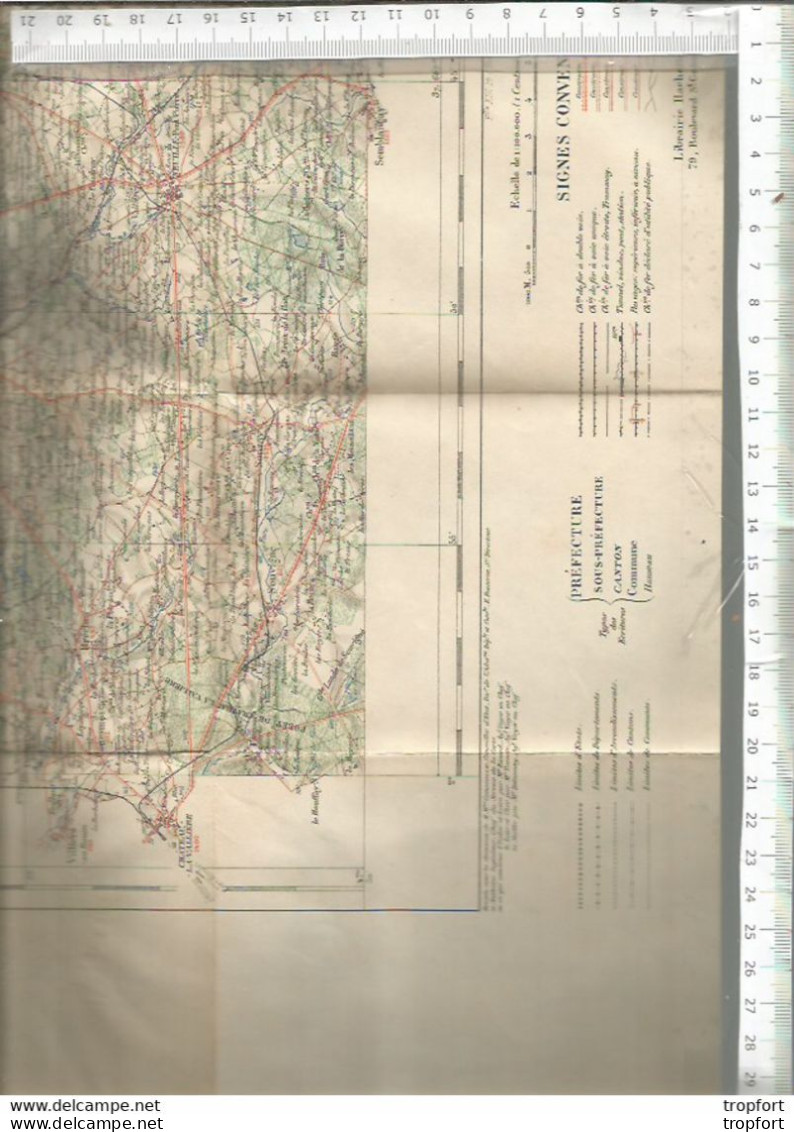 RT // Vintage // à Saisir !! Carte Ministère Intérieur Tirage 1887 CHATEAU DU LOIR Carte Au 1/100 000 Me - Mapas Geográficas