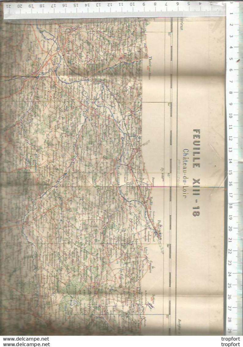 RT // Vintage // à Saisir !! Carte Ministère Intérieur Tirage 1887 CHATEAU DU LOIR Carte Au 1/100 000 Me - Mapas Geográficas