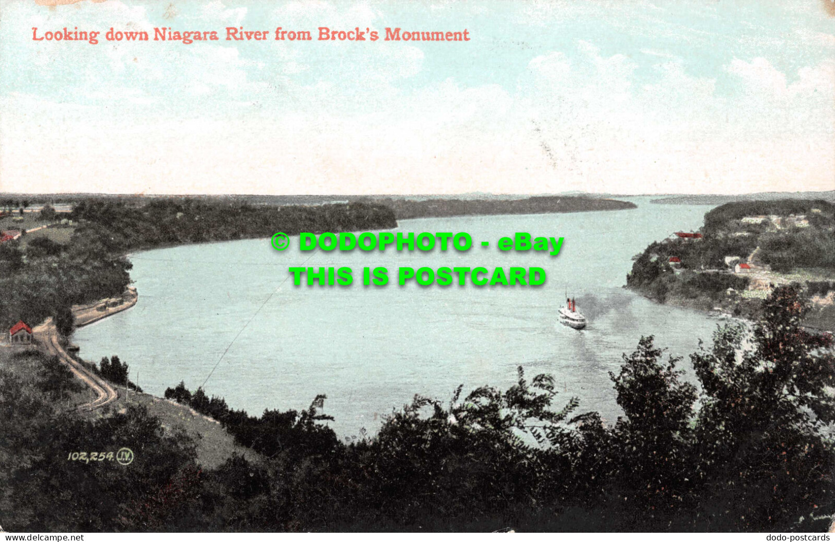 R545649 102254. Looking Down Niagara River From Brocks Monument. Valentine - World
