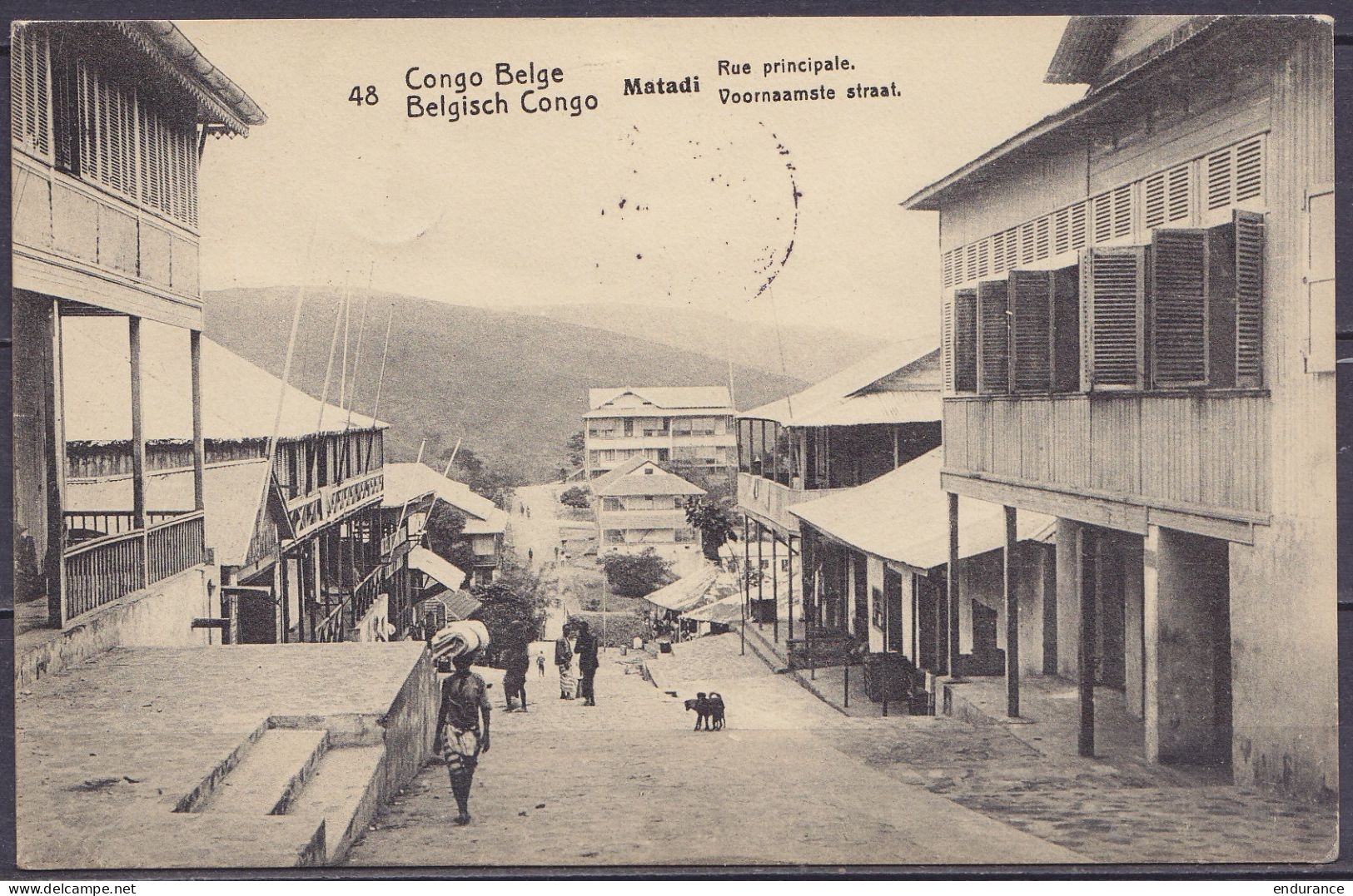 Congo Belge - EP "Matadi Rue Principale" CP 10c Rouge-brun Càd KAMBOVE /31 JUIL 1913 Pour BRUXELLES - Càd Arrivée BRUSSE - Enteros Postales