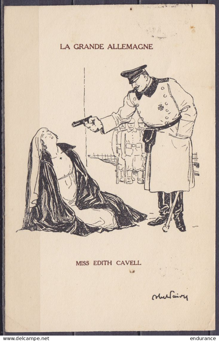 CP Illustr. Forain "Edith Cavell" Affr. 10c Flam. PARIS /7 MAI 1917 Pour Administrateur Territorial à PWETO Lac Moero Ka - Lettres & Documents