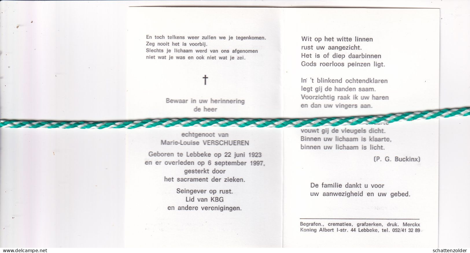 Robert Philips-Verschueren, Lebbeke 1923, 1997. Foto - Obituary Notices