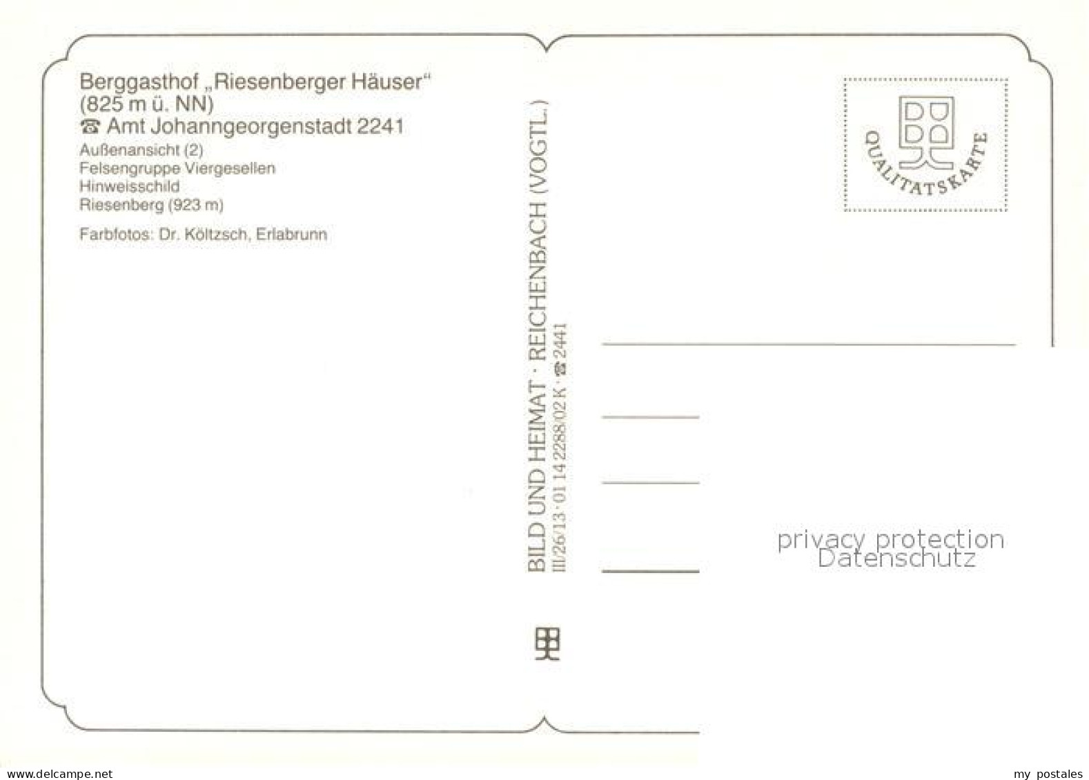 73742660 Johanngeorgenstadt Berggasthof Riesenberger Haeuser Felsengruppe Vierge - Johanngeorgenstadt