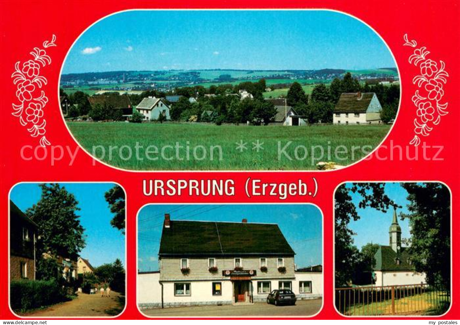 73742659 Ursprung Erzgebirge Panorama Ortsmotiv Reisslands Landgaststaette Kirch - Erlbach-Kirchberg