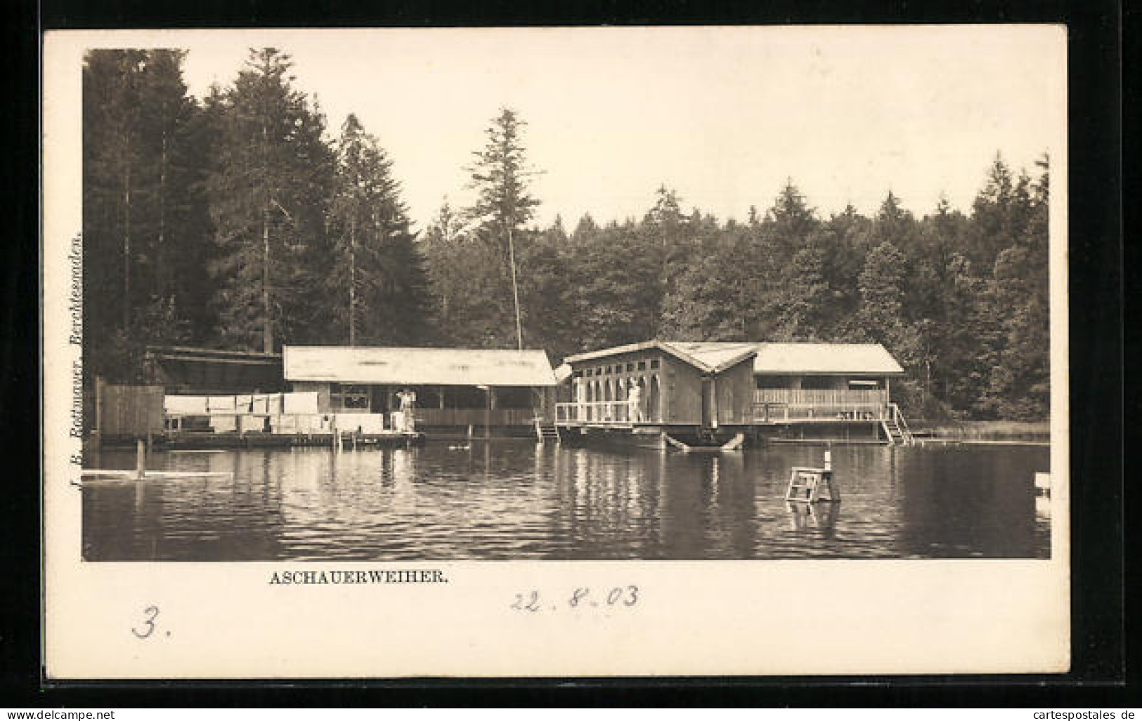 AK Bischofswiesen, Aschauerweiher, Uferpartie  - Bischofswiesen