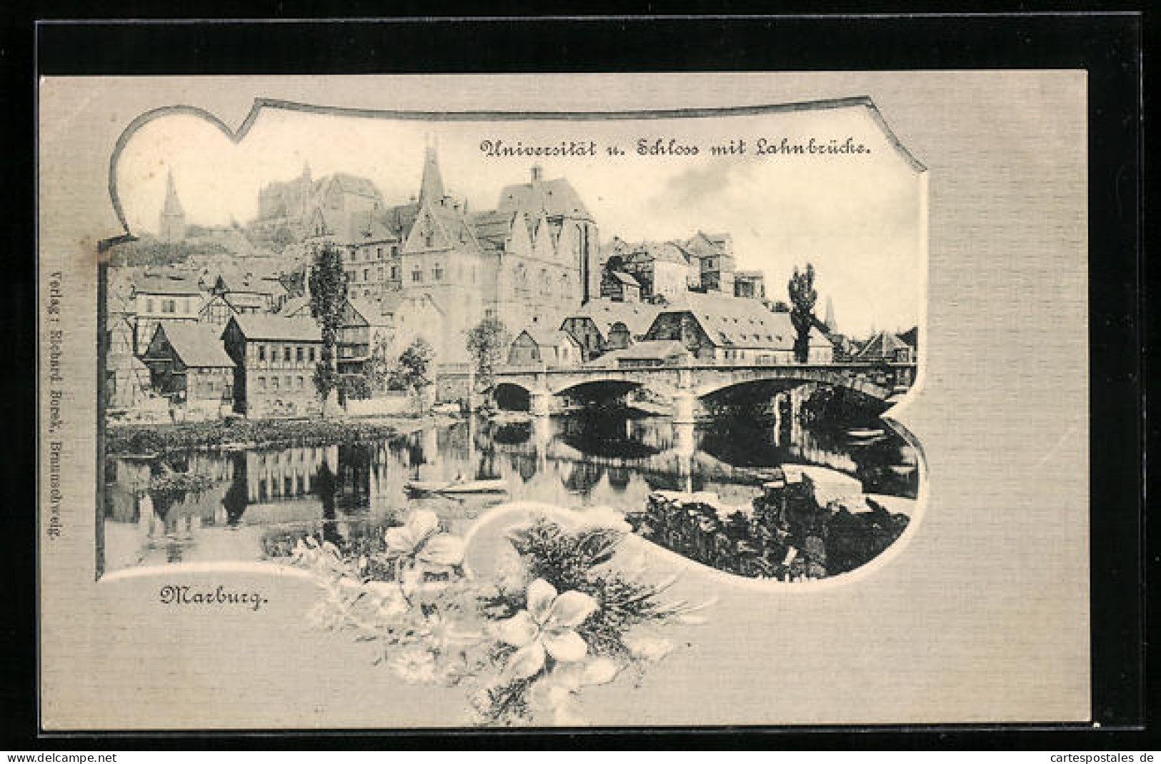 AK Marburg, Universität Und Schloss Mit Lahnbrücke  - Marburg