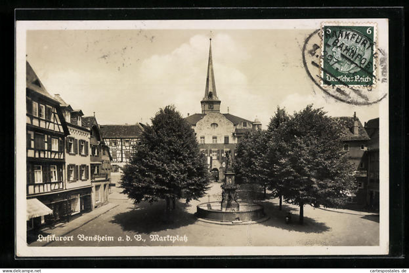 AK Bensheim A. D. B., Marktplatz Mit Brunnen  - Bensheim