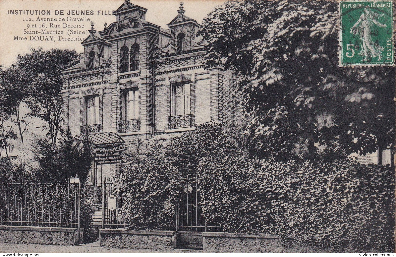 Saint Maurice (94 Val De Marne) Institution De Jeunes Filles  112 Avenue De Gravelle Et 9 à 16 Rue Decorse De Mme Douay - Saint Maurice