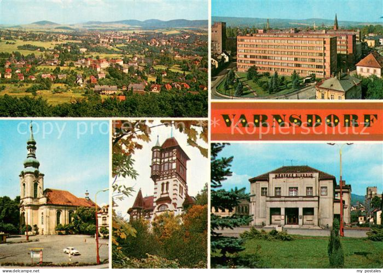 73742589 Varnsdorf Stadtpanorama Gebaeude Kirche Platz Burgrestaurant Theater Va - Tchéquie