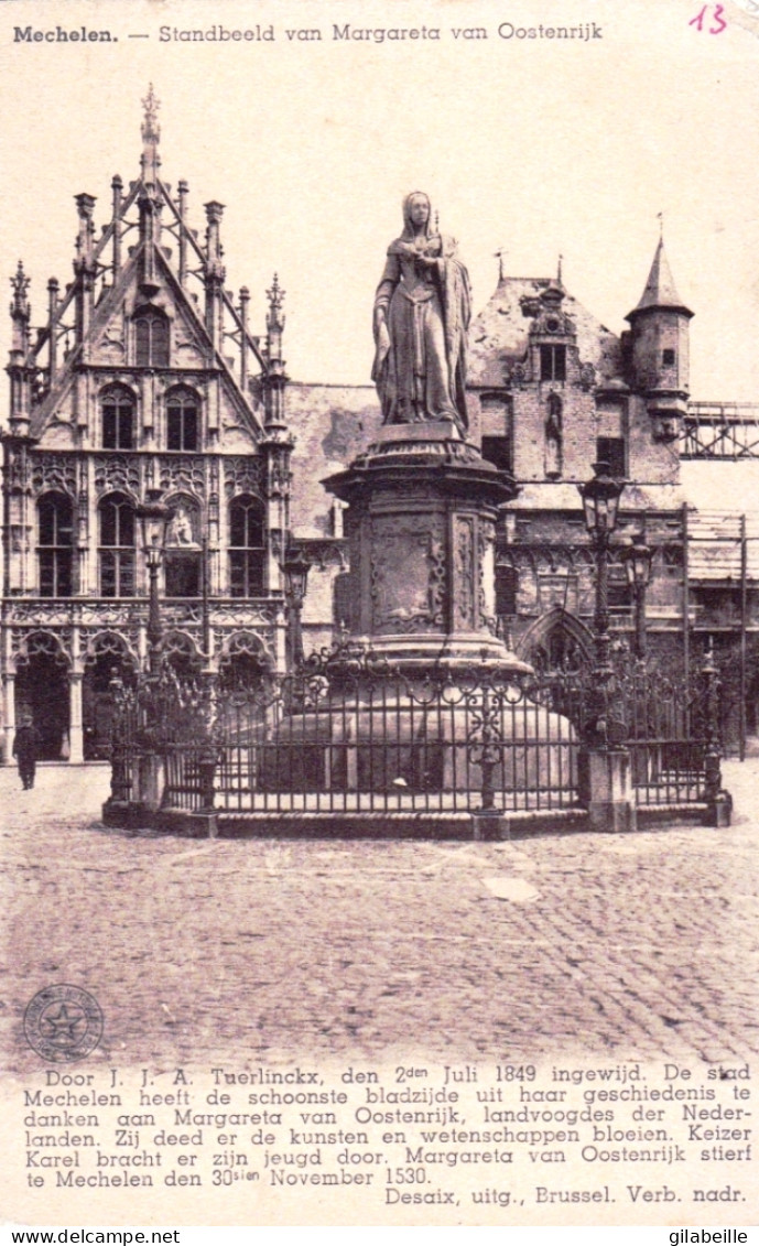 MALINES - MECHELEN - Standbeeld Van Margareta Van Oostenrijk - Mechelen