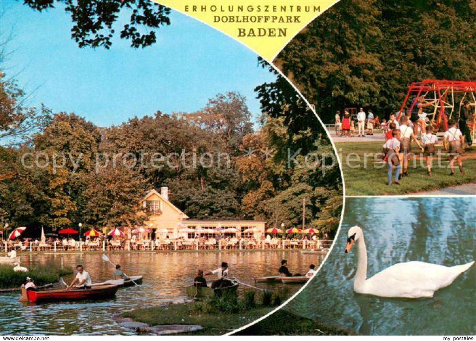 73742564 Baden Wien Erholungszentrum Doblhoffpark Spielplatz Schwan Bootspartien - Sonstige & Ohne Zuordnung