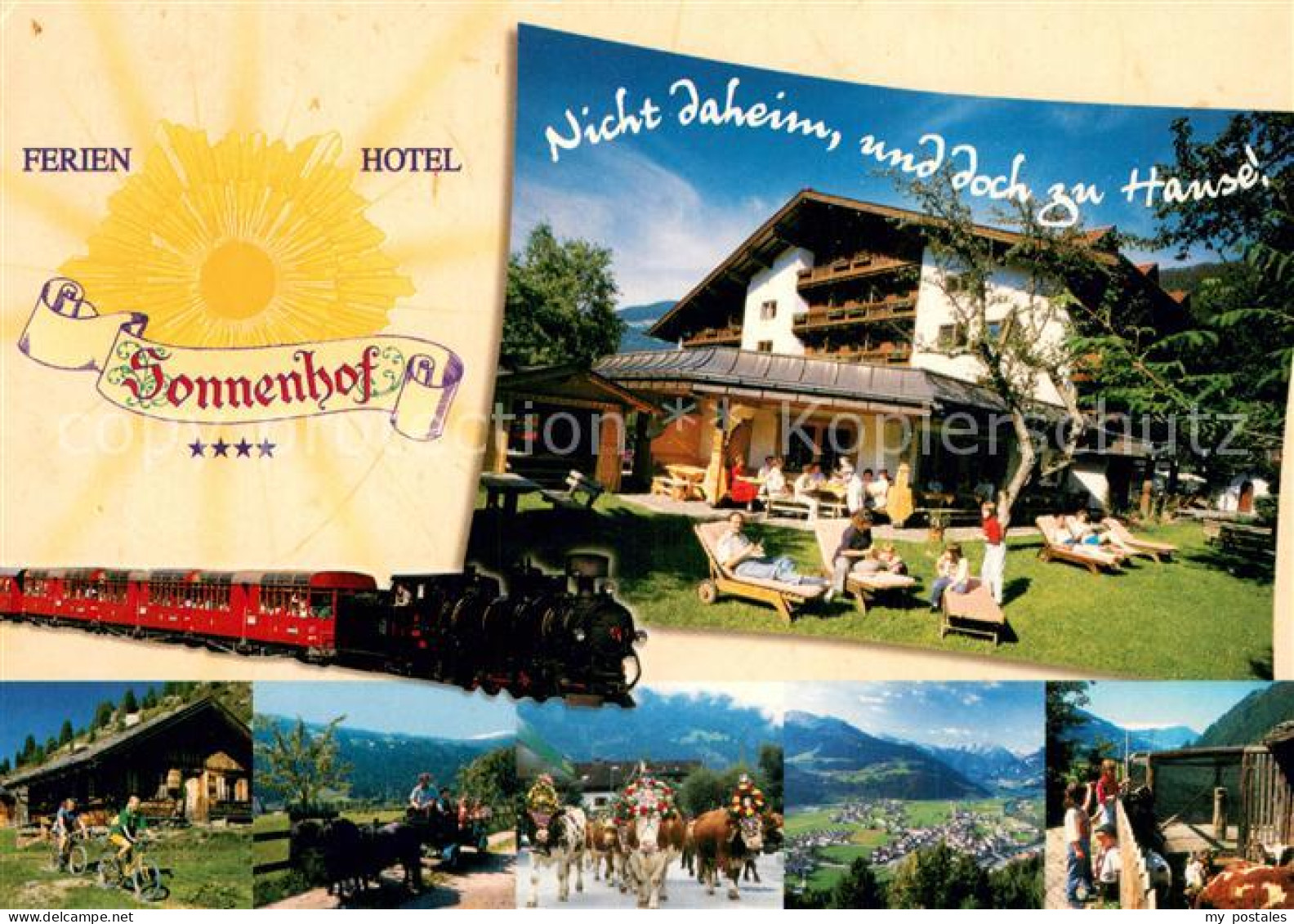 73742510 Zell Ziller Tirol Ferienhotel Sonnenhof Liegewiese Radfahren Pferdekuts - Sonstige & Ohne Zuordnung