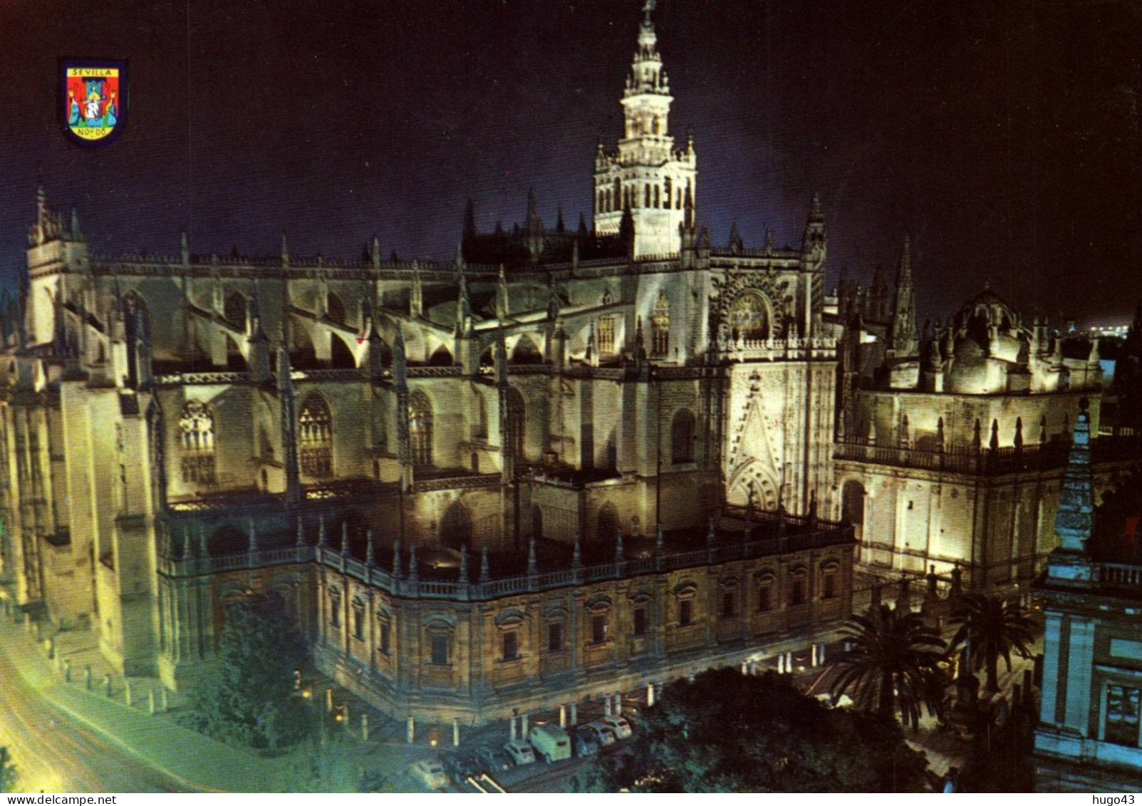 (RECTO / VERSO) SEVILLA - N° 1175 - LA CATHEDRALE ILLUMINEE - CPSM GF VOYAGEE - Sevilla (Siviglia)