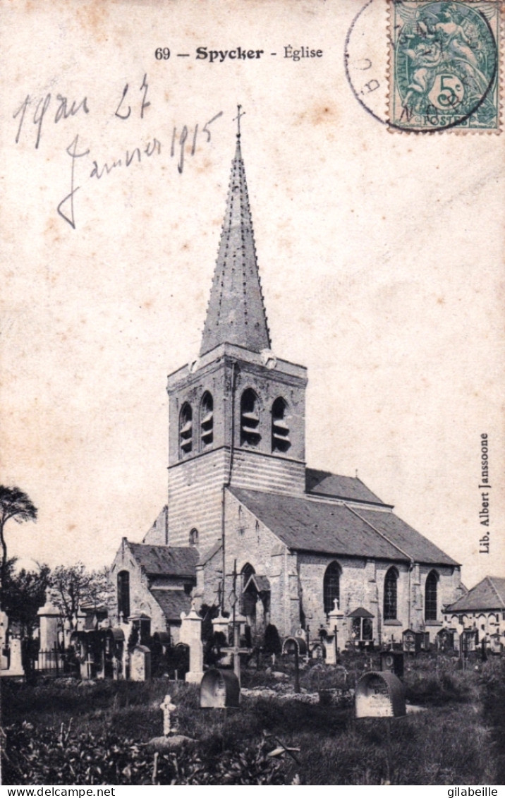 59 - Nord - SPYCKER - L'église Et Le Cimetiere - Autres & Non Classés