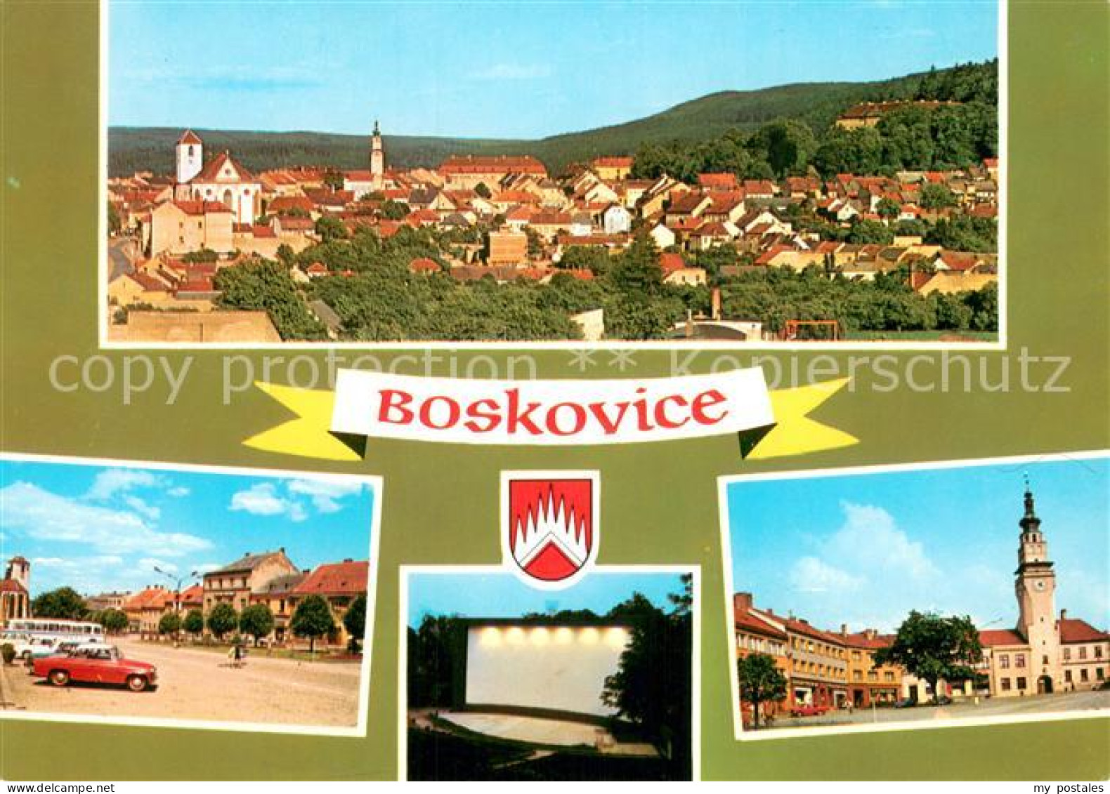 73742350 Boskovice CZ Celkovy Pohled Namesti Obrancu Miru Letni Kino Radnice  - Tschechische Republik