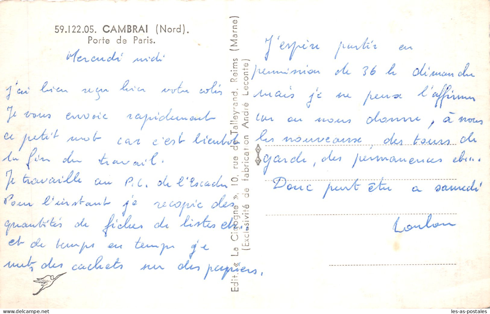 59 CAMBRAI PORTE DE PARIS - Cambrai