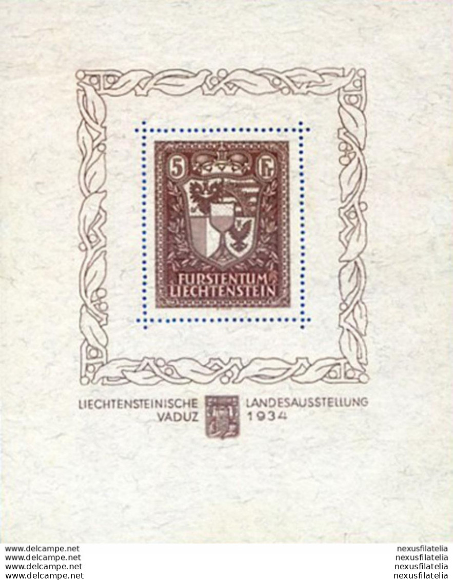 Esposizione Di Vaduz 1934. - Bloques & Hojas
