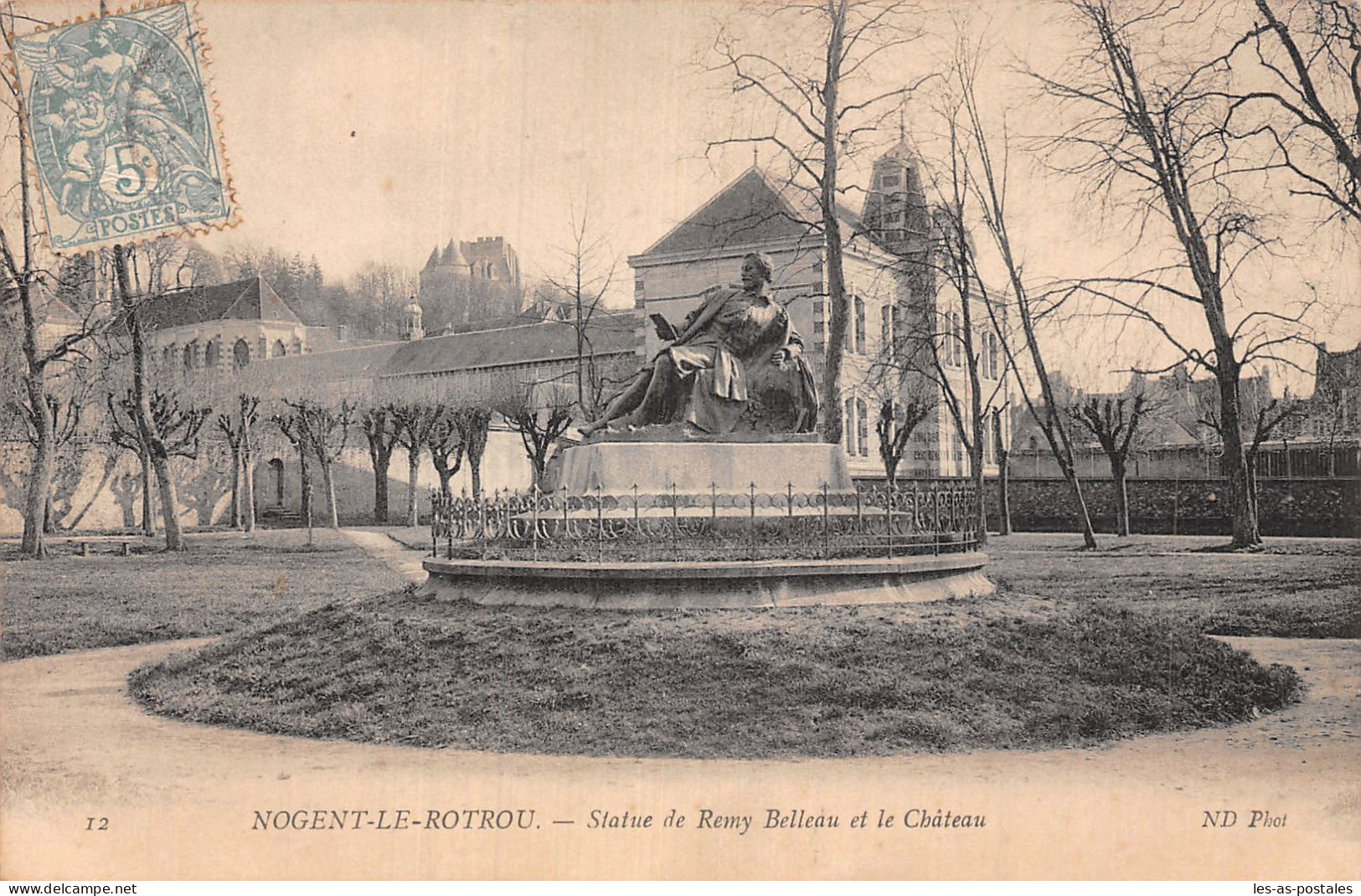 28 NOGENT LE ROTROU STATUE DE REMY BELLEAU - Nogent Le Rotrou