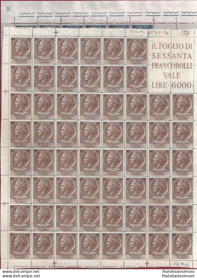 1954 Italia - REPUBBLICA, Siracusana Ruota, 100 Lire E 200 Lire , Filigrana Ruot - Andere & Zonder Classificatie