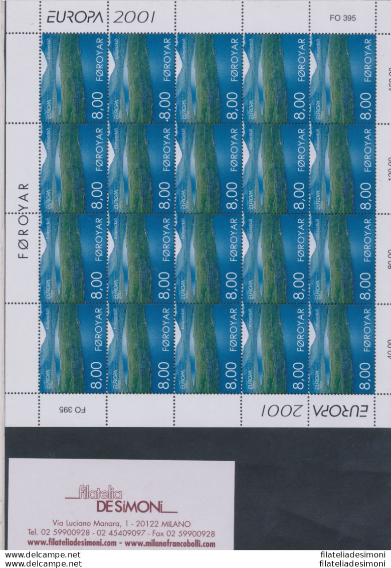 2001 EUROPA CEPT Faeroer 2 Minifogli &quot;Acqua&quot; MNH - Andere & Zonder Classificatie