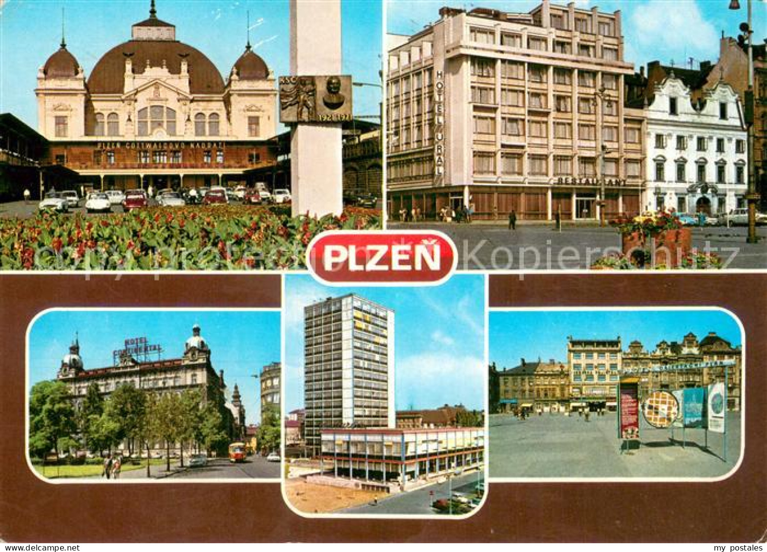 73742238 Plzen Pilsen Gottwaldovo Nadrazi Hotel Ural Hotel Continental Restaurac - Tschechische Republik