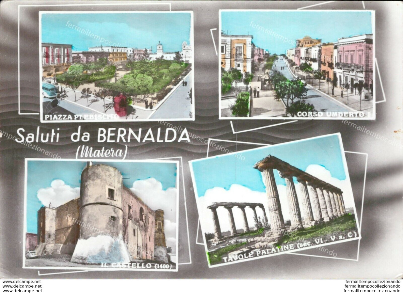 Ai81 Cartolina Saluti Da Bernalda 4 Vedutine Provincia Di Matera - Matera