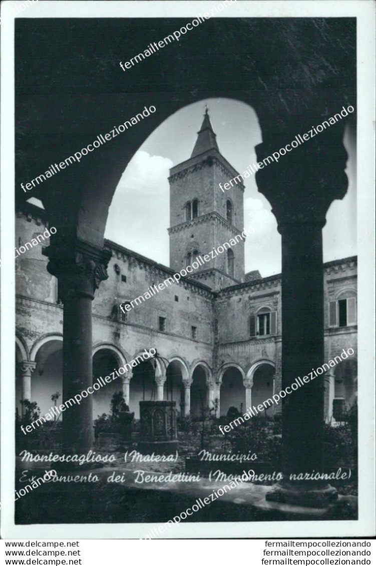 Bh529 Cartolina Montecaglioso Municipio Ex Convento Dei Benedettini Matera - Matera