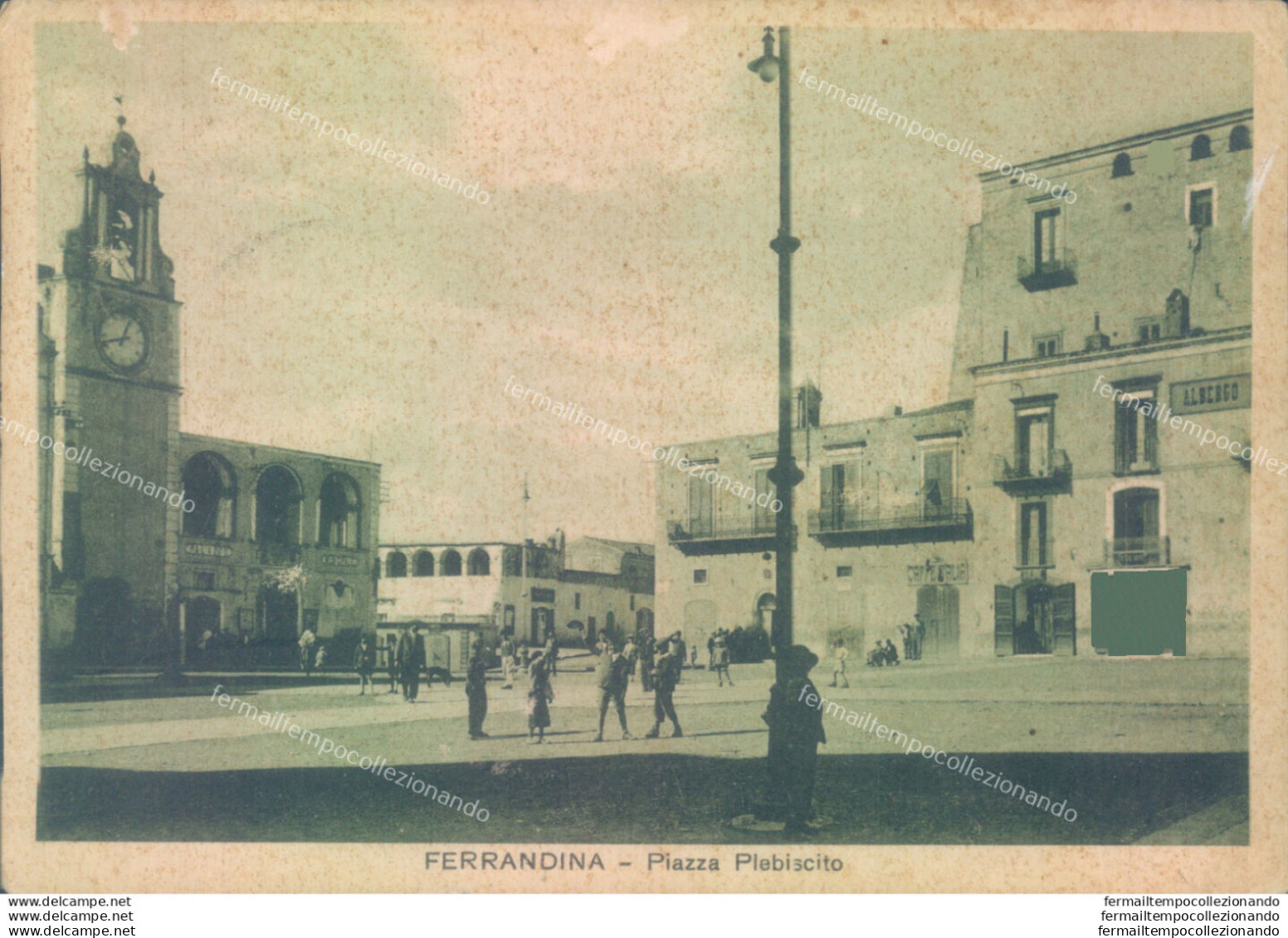 Aa689 Cartolina Ferrandina Piazza Plebiscito 1933 Provincia Di Matera - Matera