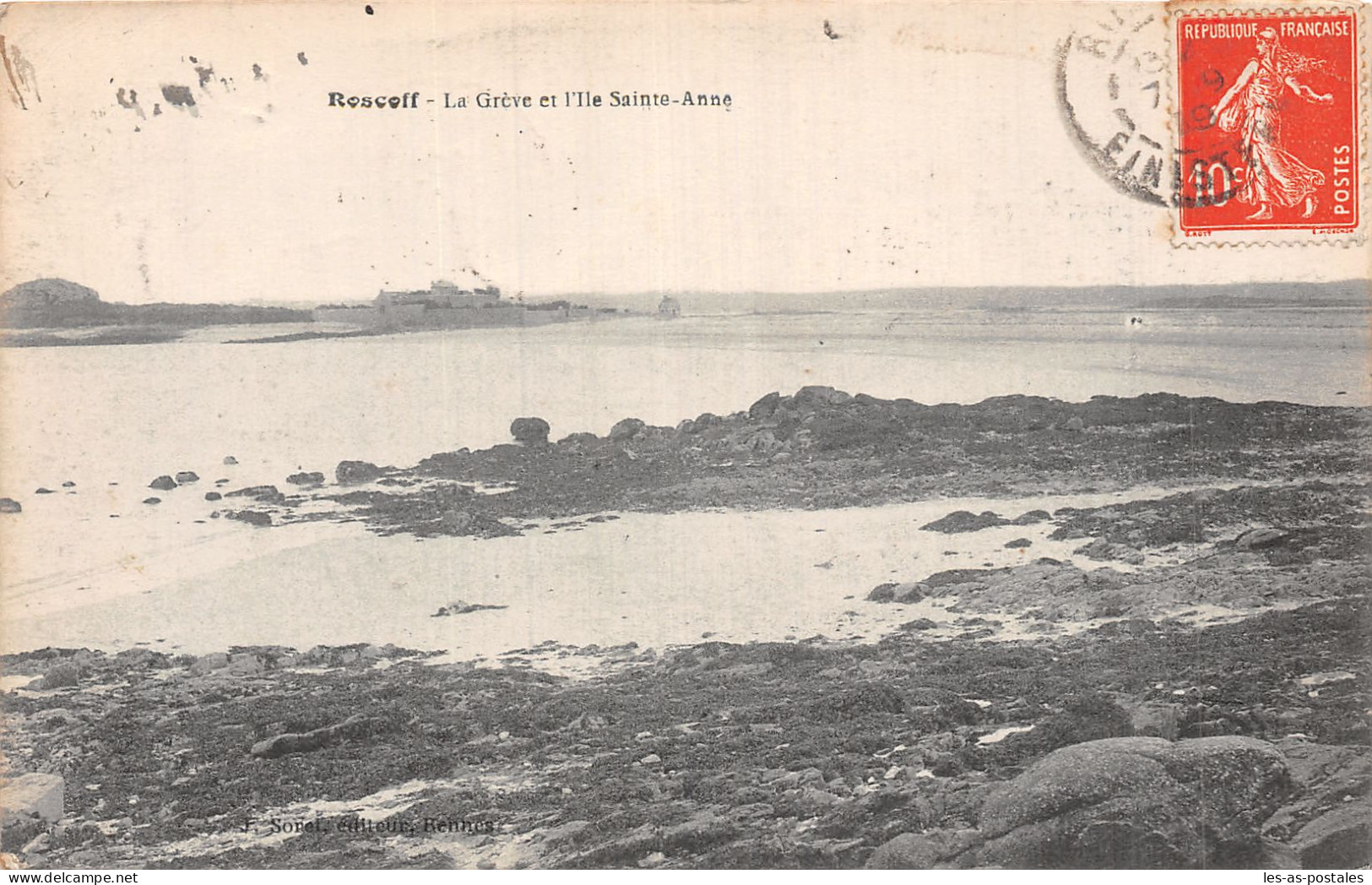 29 ROSCOFF LA GREVE ET L ILE SAINTE ANNE - Roscoff