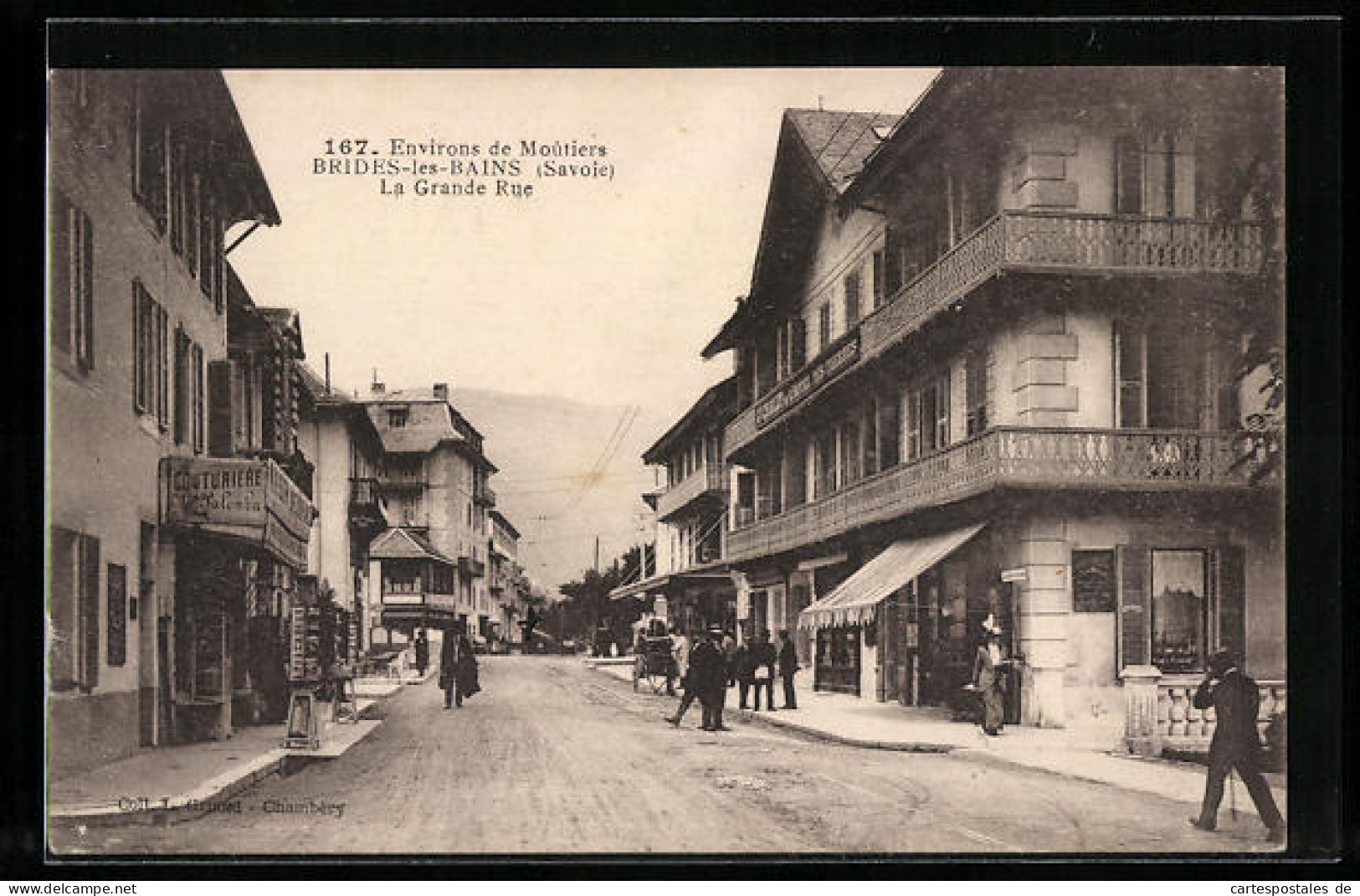 CPA Brides-les-Bains, La Grande Rue  - Brides Les Bains