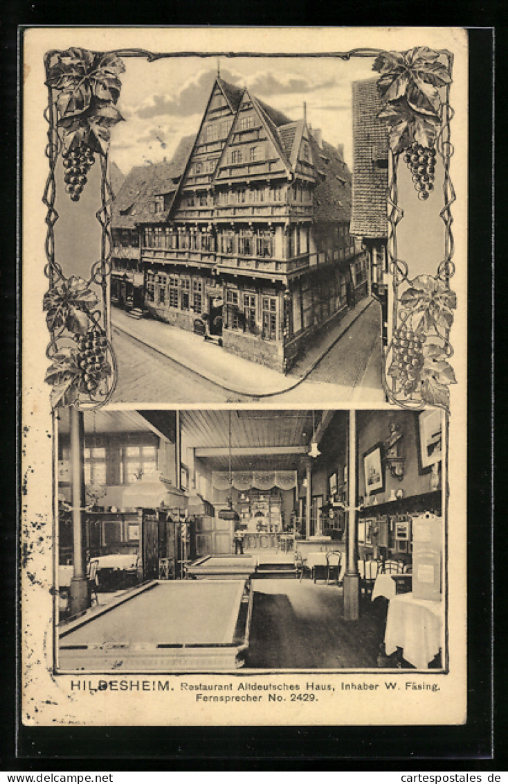 AK Hildesheim, Restaurant Altdeutsches Haus, Inh. W. Fäsing  - Hildesheim