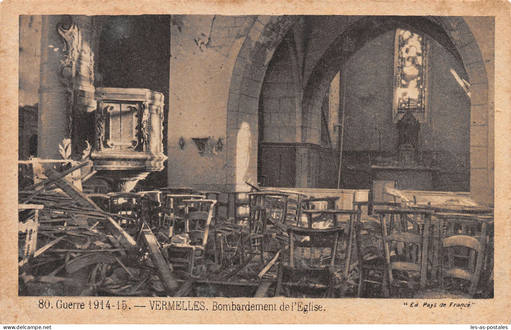 62 VERMELLES BOMBARDEMENT DE L EGLISE - Other & Unclassified