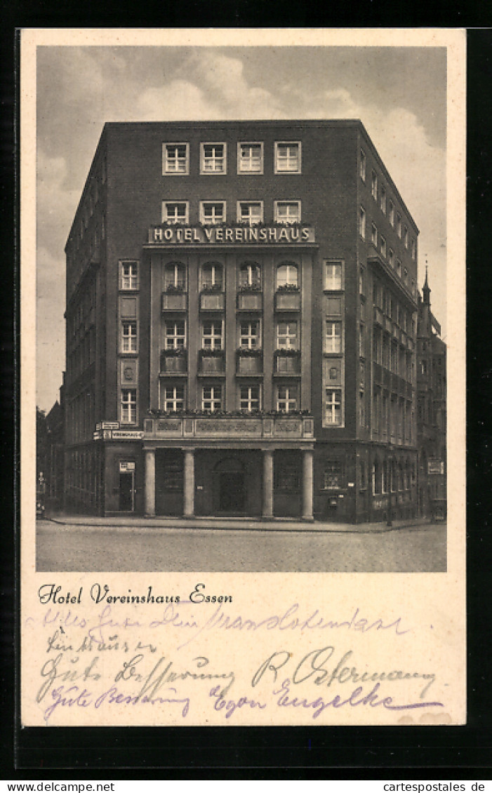 AK Essen, Hotel Vereinshaus, Bachstrasse 1, Direktor A. Bosse  - Essen