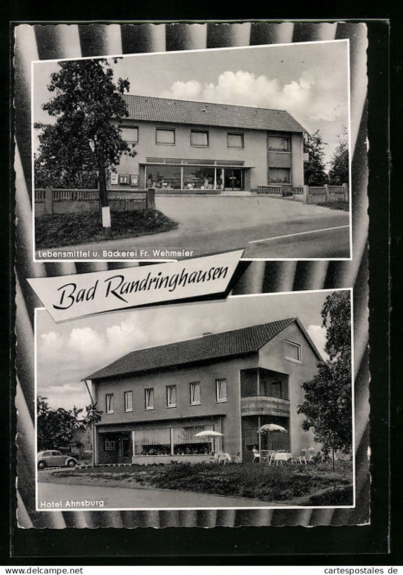 AK Bad Randringhausen, Hotel Ahnsburg, Lebensmittel Und Bäckerei Fr. Wehmeier  - Altri & Non Classificati