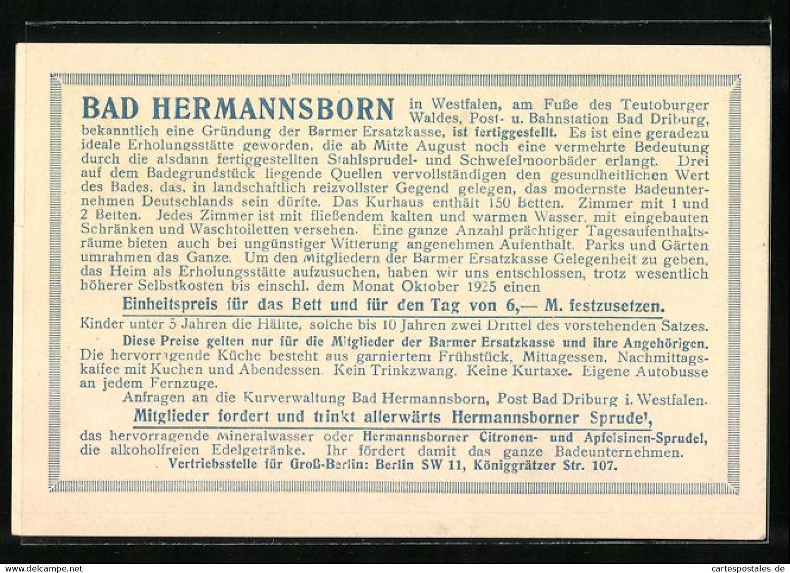 AK Bad Hermannsborn, Ansicht Des Kurhauses  - Altri & Non Classificati