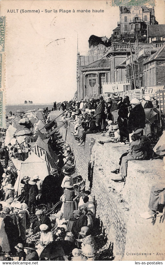 80 AULT SUR LA PLAGE A MAREE HAUTE - Ault