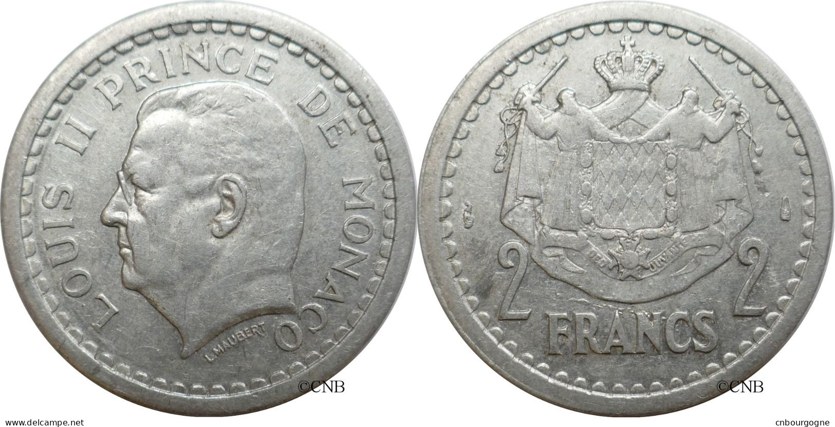 Monaco - Principauté - Louis II - 2 Francs ND (1943) - TTB/XF45 - Mon6537 - 1922-1949 Luigi II