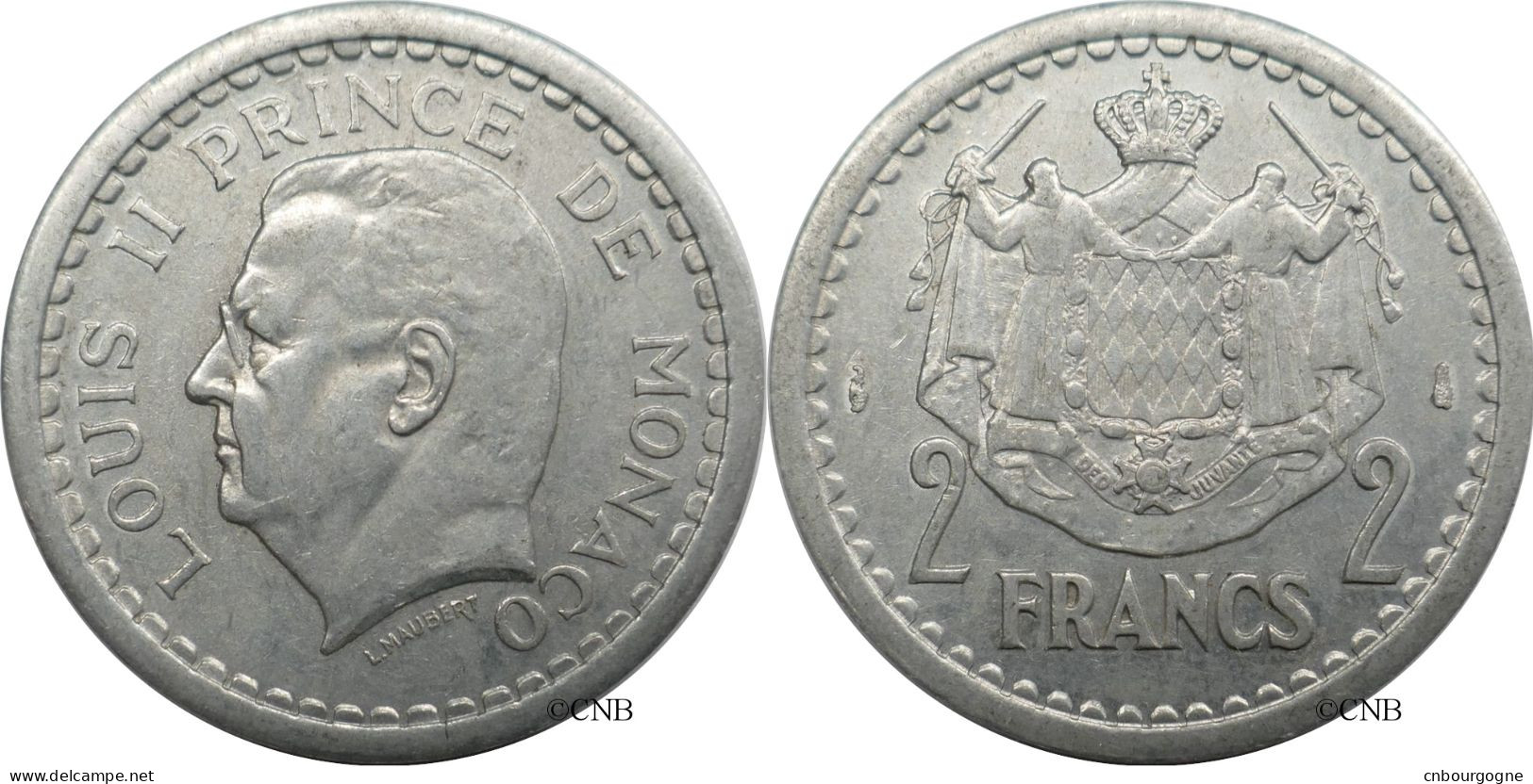 Monaco - Principauté - Louis II - 2 Francs ND (1943) - TTB/XF45 - Mon6538 - 1922-1949 Louis II.