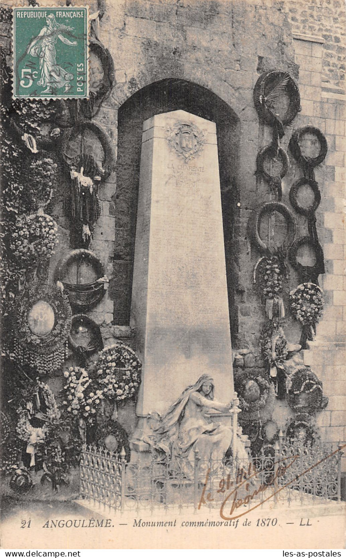 16 ANGOULEME MONUMENT COMMEMORATIF DE 1870 - Angouleme