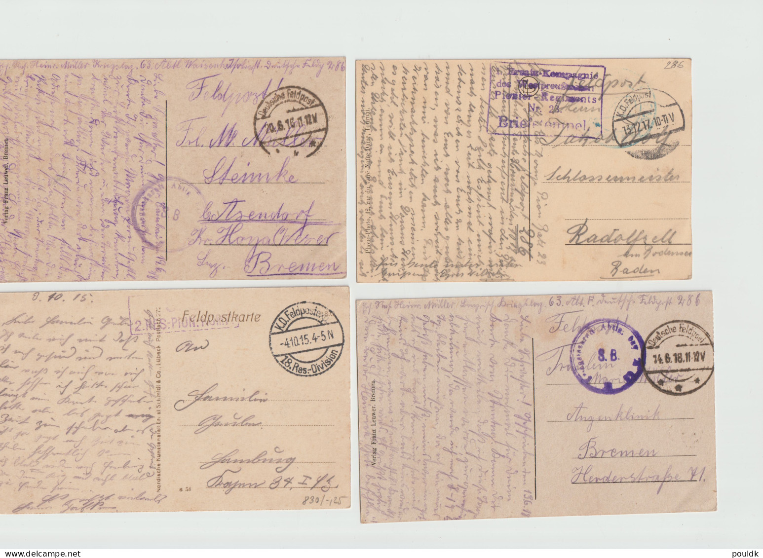 Ten Feldpost Covers/cards From World War 1. Postal Weight Approx 99 Gramms. Please Read Sales Conditions - Militaria